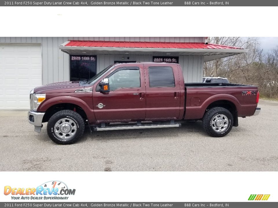 2011 Ford F250 Super Duty Lariat Crew Cab 4x4 Golden Bronze Metallic / Black Two Tone Leather Photo #29