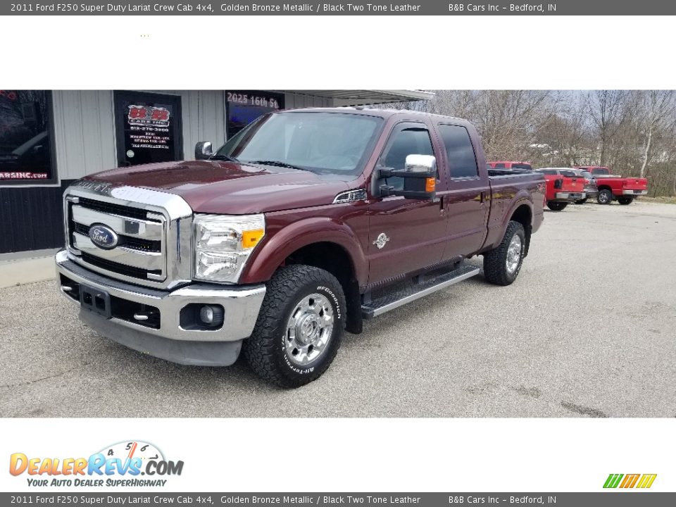 2011 Ford F250 Super Duty Lariat Crew Cab 4x4 Golden Bronze Metallic / Black Two Tone Leather Photo #30