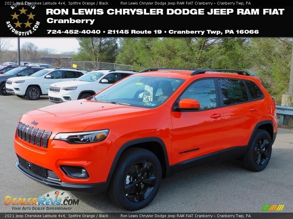 2021 Jeep Cherokee Latitude 4x4 Spitfire Orange / Black Photo #1