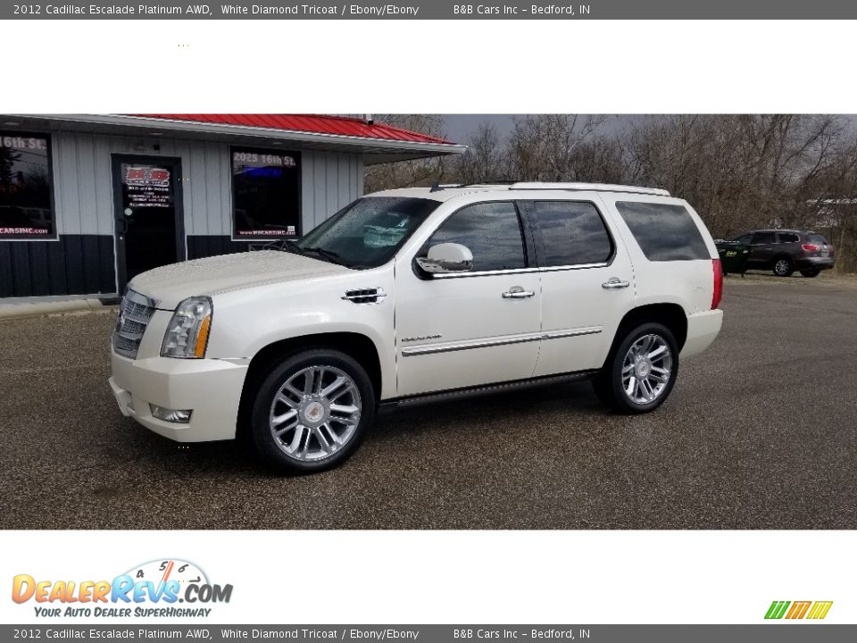 2012 Cadillac Escalade Platinum AWD White Diamond Tricoat / Ebony/Ebony Photo #1