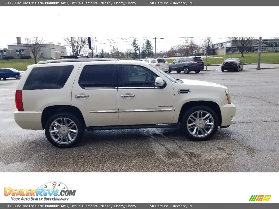 2012 Cadillac Escalade Platinum AWD White Diamond Tricoat / Ebony/Ebony Photo #6