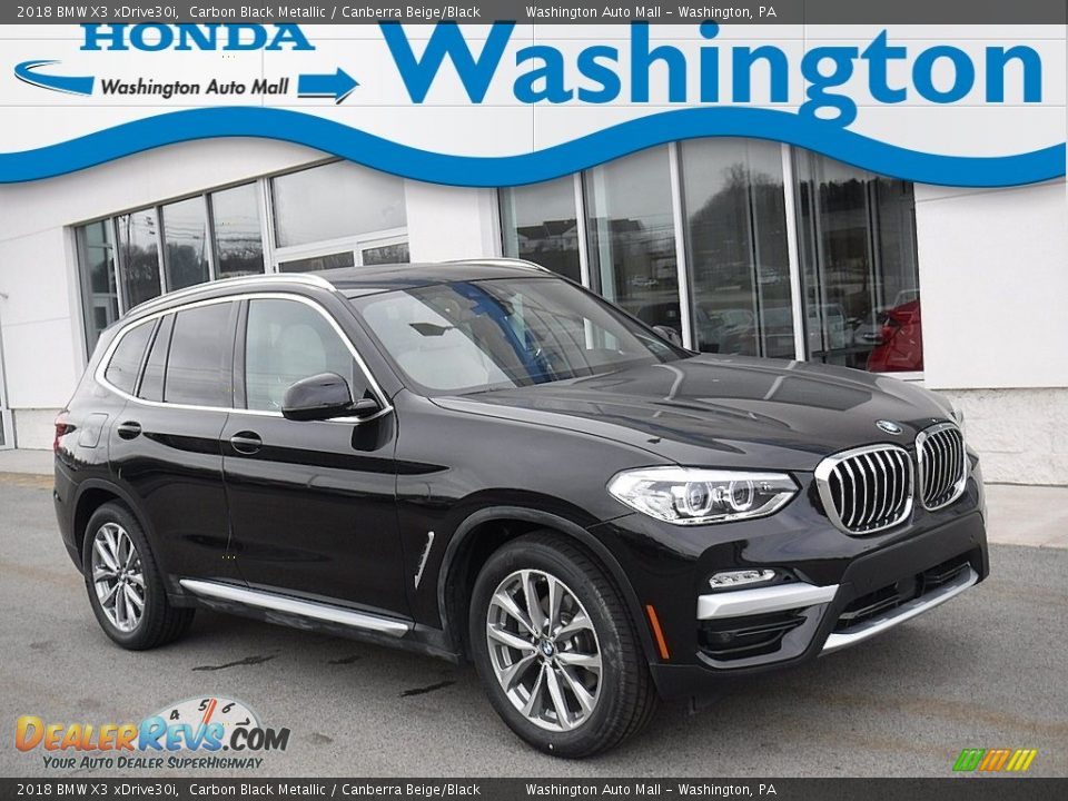 2018 BMW X3 xDrive30i Carbon Black Metallic / Canberra Beige/Black Photo #1