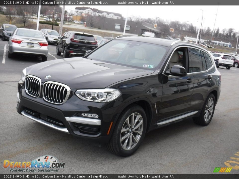 2018 BMW X3 xDrive30i Carbon Black Metallic / Canberra Beige/Black Photo #6