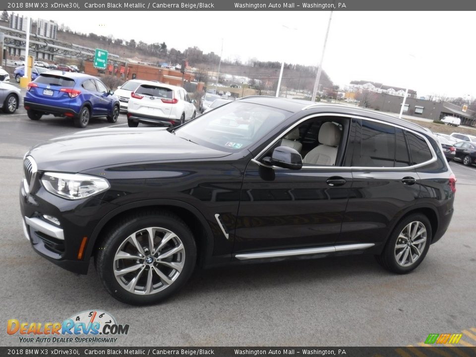 2018 BMW X3 xDrive30i Carbon Black Metallic / Canberra Beige/Black Photo #7