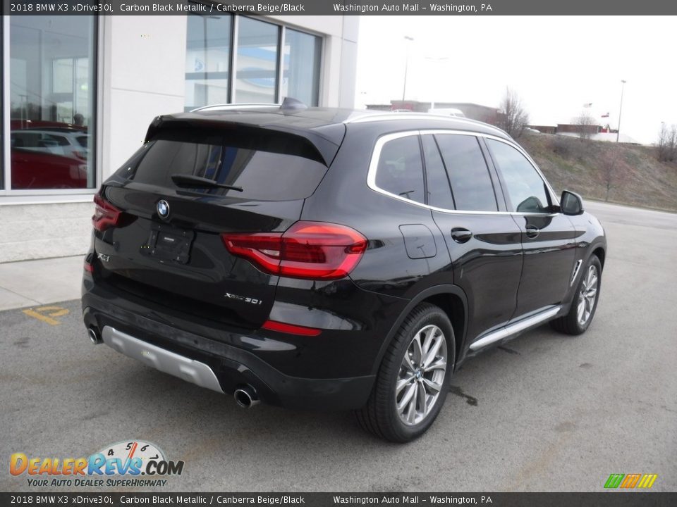 2018 BMW X3 xDrive30i Carbon Black Metallic / Canberra Beige/Black Photo #10