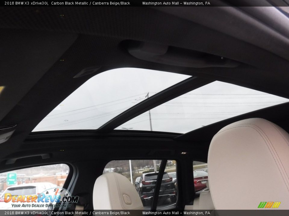 2018 BMW X3 xDrive30i Carbon Black Metallic / Canberra Beige/Black Photo #13
