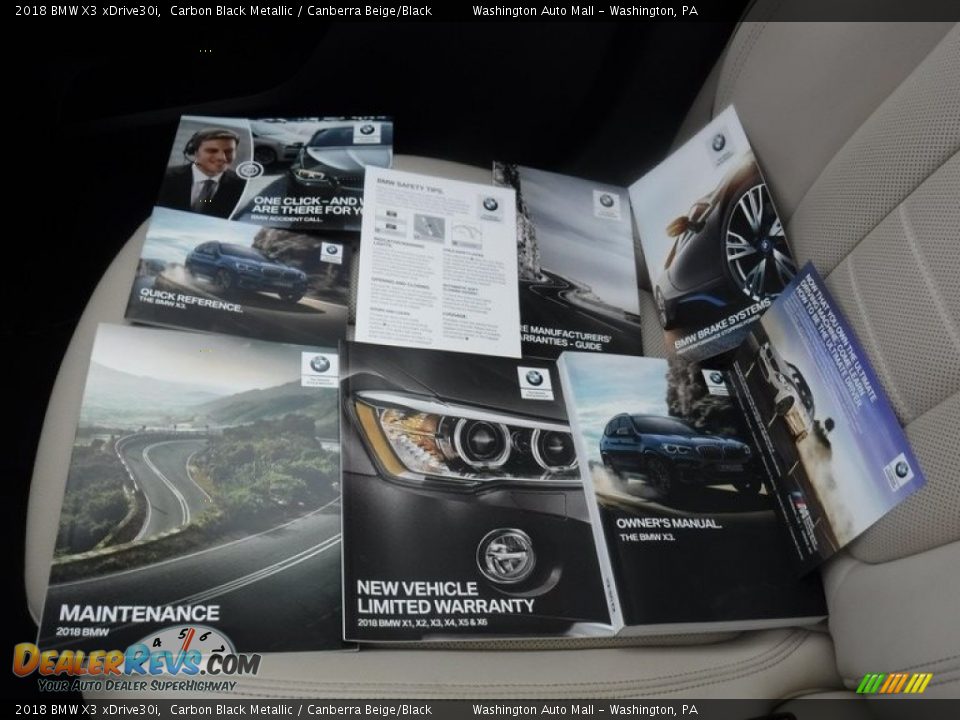 2018 BMW X3 xDrive30i Carbon Black Metallic / Canberra Beige/Black Photo #35