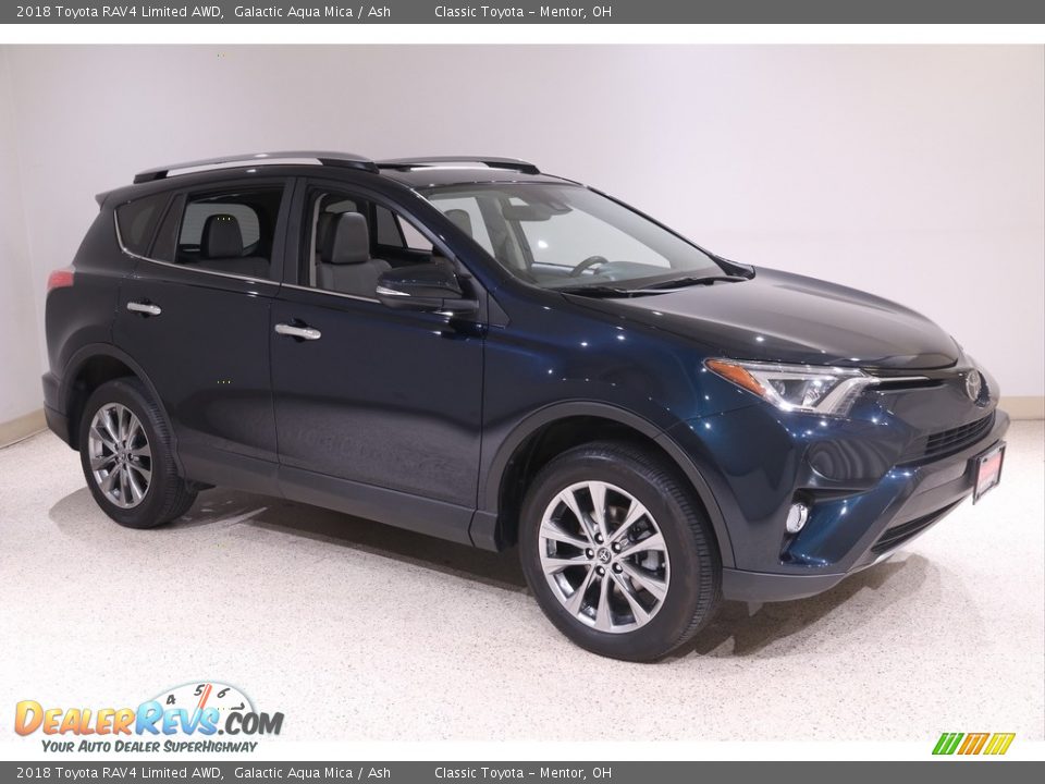 2018 Toyota RAV4 Limited AWD Galactic Aqua Mica / Ash Photo #1