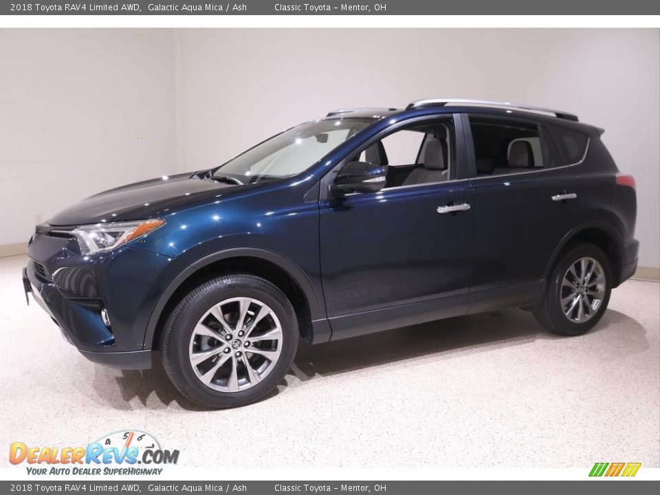2018 Toyota RAV4 Limited AWD Galactic Aqua Mica / Ash Photo #3