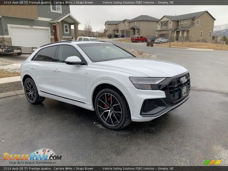 2019 Audi Q8 55 Prestige quattro Carrara White / Okapi Brown Photo #8