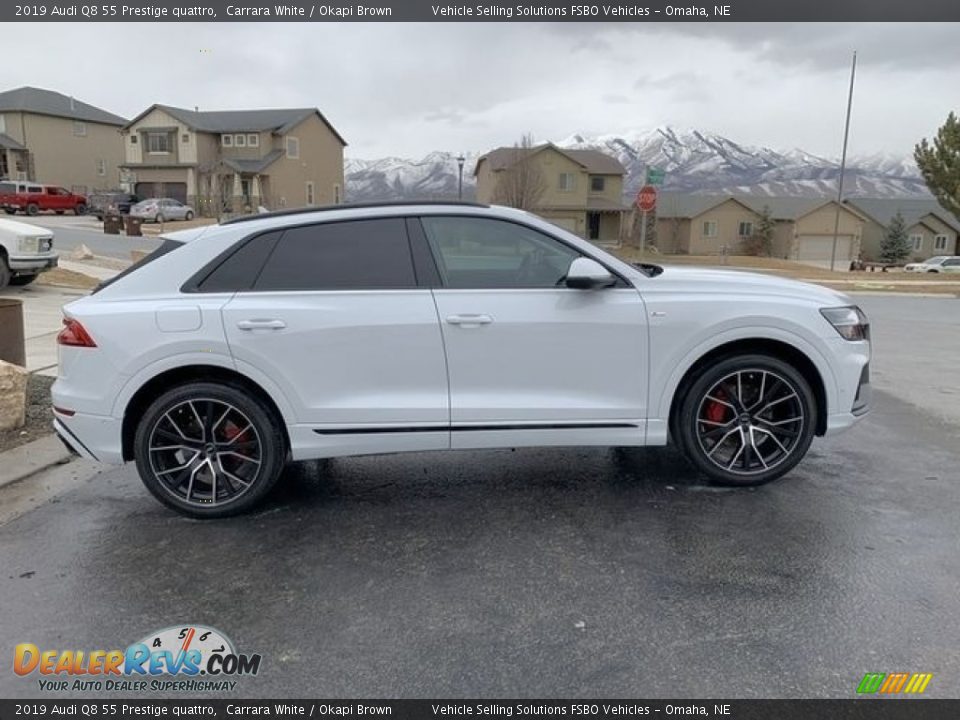 2019 Audi Q8 55 Prestige quattro Carrara White / Okapi Brown Photo #9