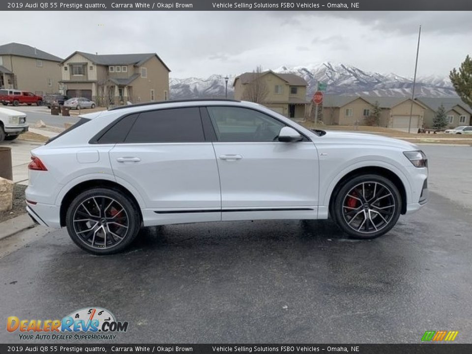 2019 Audi Q8 55 Prestige quattro Carrara White / Okapi Brown Photo #9