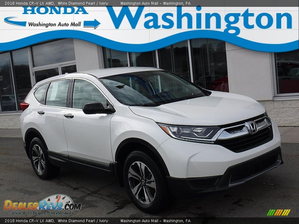 2018 Honda CR-V LX AWD White Diamond Pearl / Ivory Photo #1