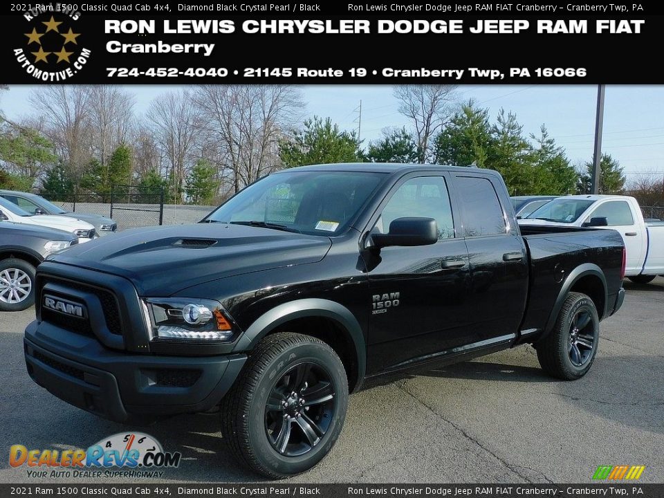 2021 Ram 1500 Classic Quad Cab 4x4 Diamond Black Crystal Pearl / Black Photo #1