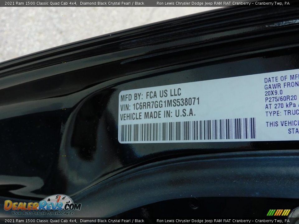 2021 Ram 1500 Classic Quad Cab 4x4 Diamond Black Crystal Pearl / Black Photo #20