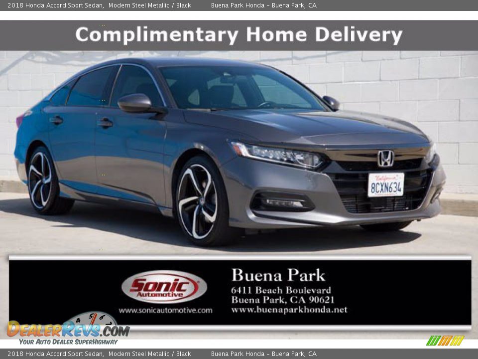 2018 Honda Accord Sport Sedan Modern Steel Metallic / Black Photo #1