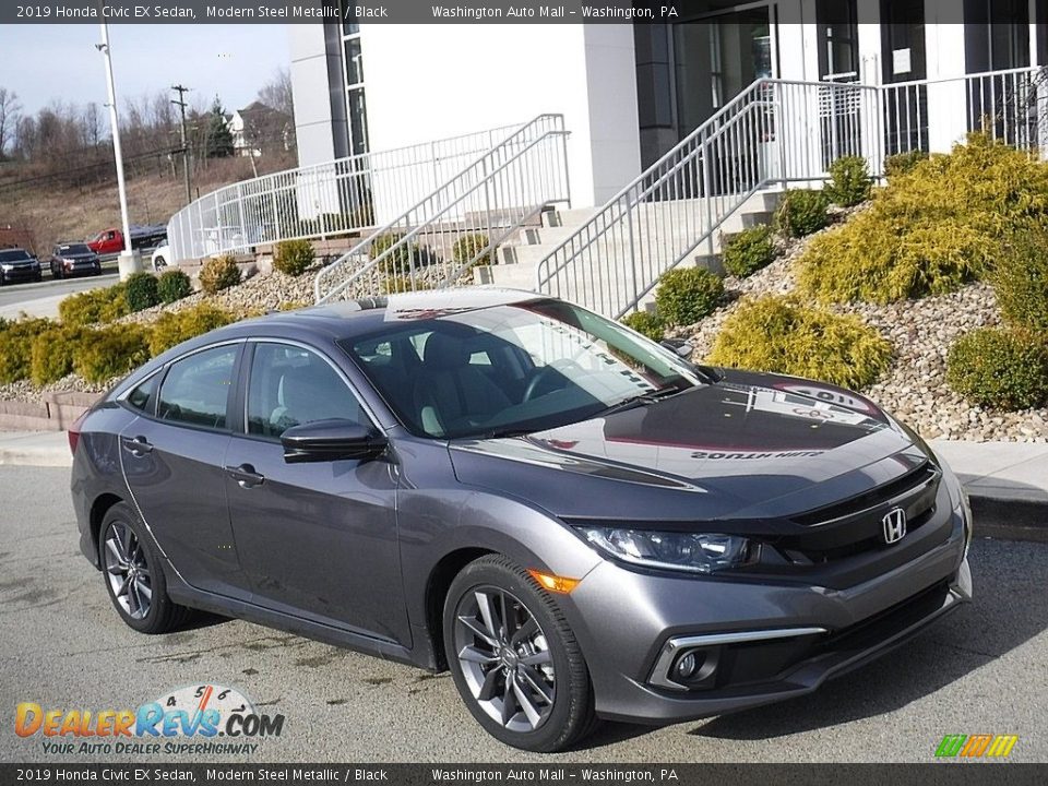 2019 Honda Civic EX Sedan Modern Steel Metallic / Black Photo #1