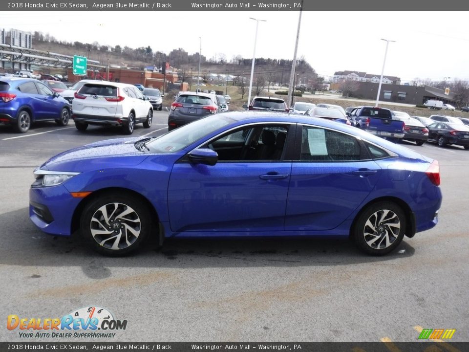 2018 Honda Civic EX Sedan Aegean Blue Metallic / Black Photo #7