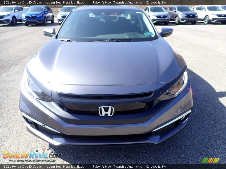 2021 Honda Civic EX Sedan Modern Steel Metallic / Black Photo #7