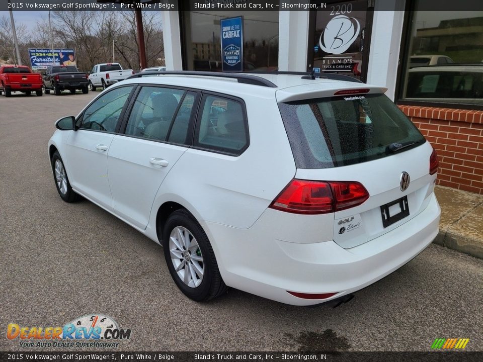 2015 Volkswagen Golf SportWagen S Pure White / Beige Photo #26