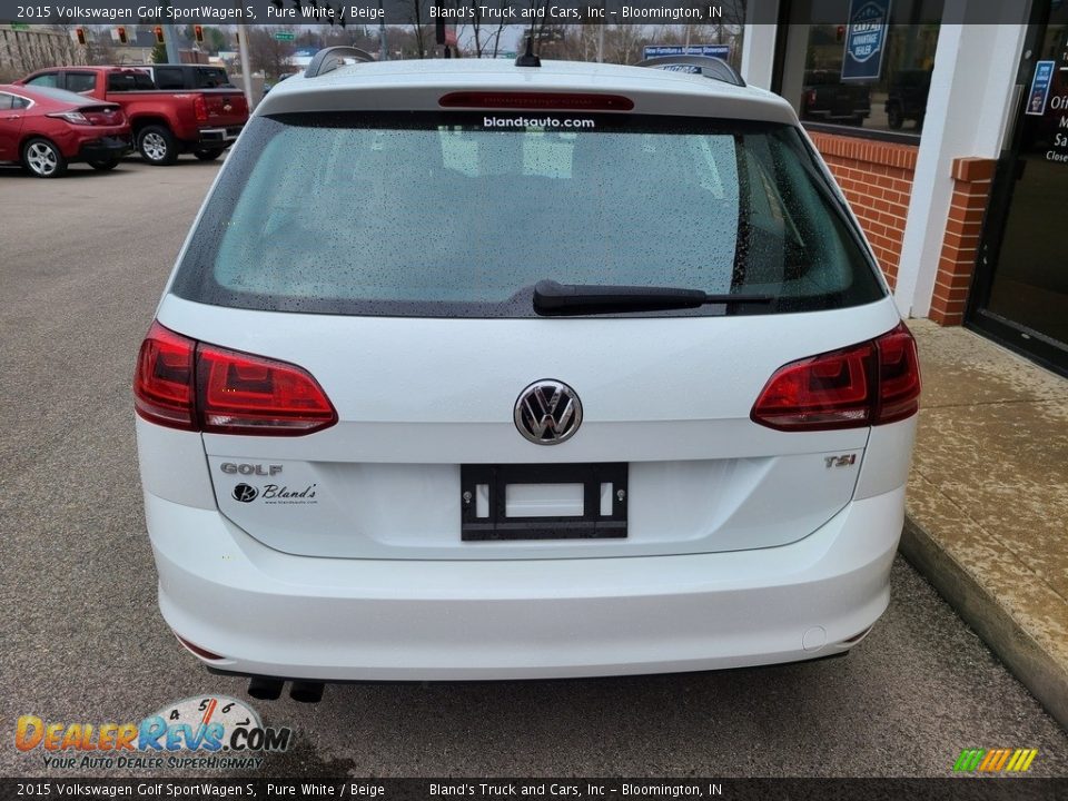 2015 Volkswagen Golf SportWagen S Pure White / Beige Photo #27