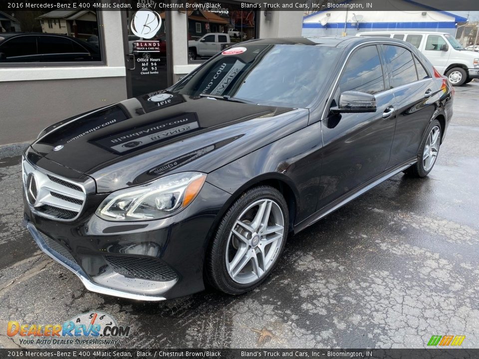 2016 Mercedes-Benz E 400 4Matic Sedan Black / Chestnut Brown/Black Photo #2