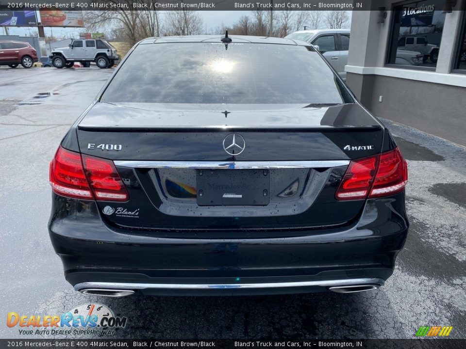 2016 Mercedes-Benz E 400 4Matic Sedan Black / Chestnut Brown/Black Photo #6