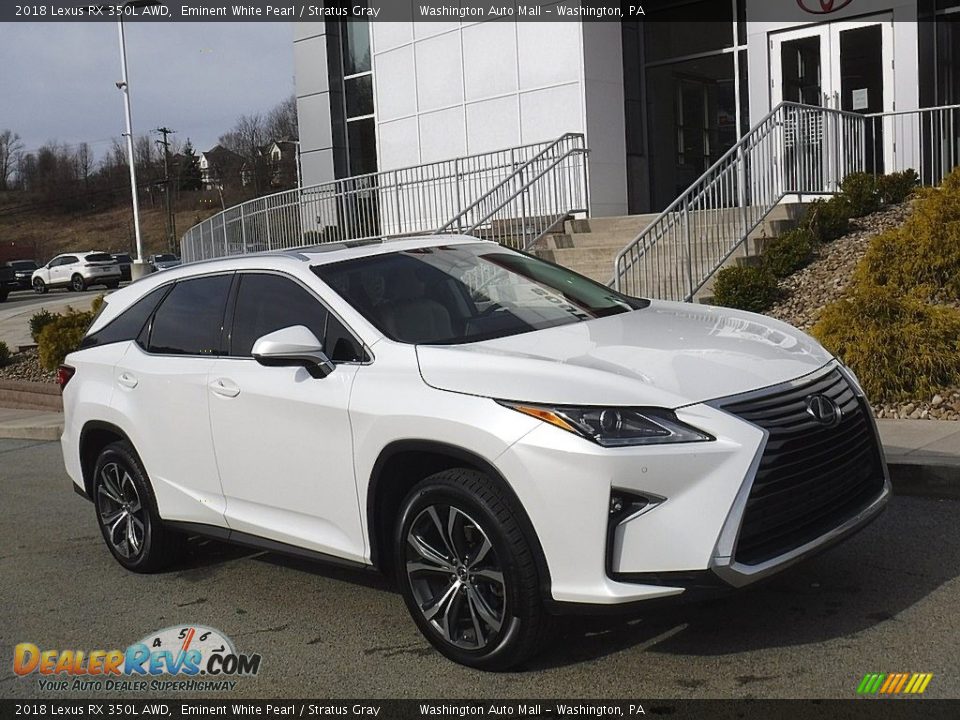 2018 Lexus RX 350L AWD Eminent White Pearl / Stratus Gray Photo #1