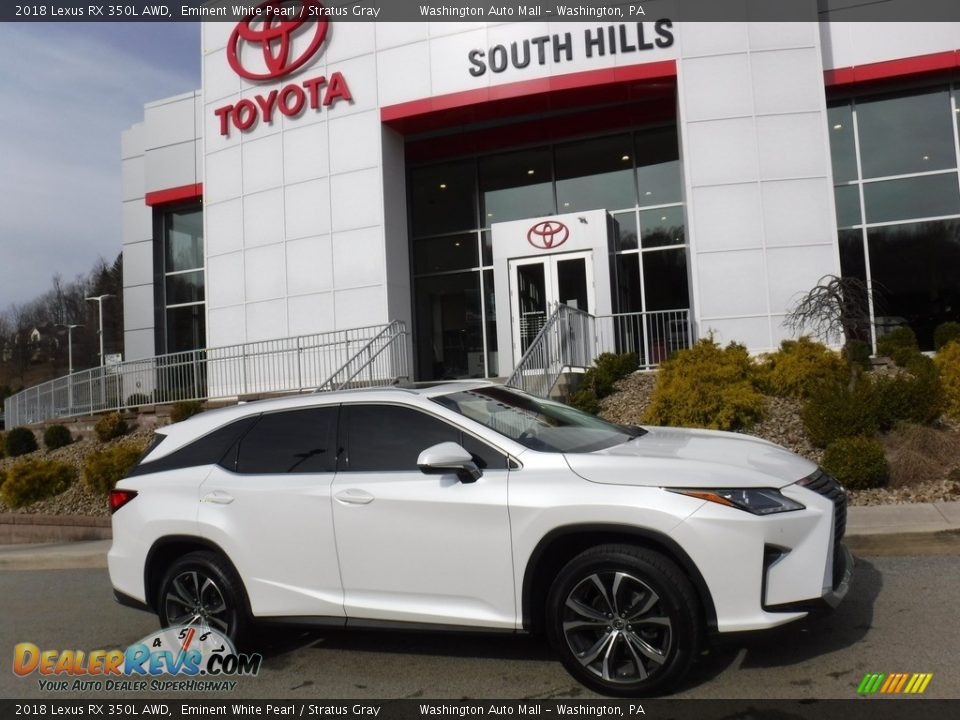 2018 Lexus RX 350L AWD Eminent White Pearl / Stratus Gray Photo #2