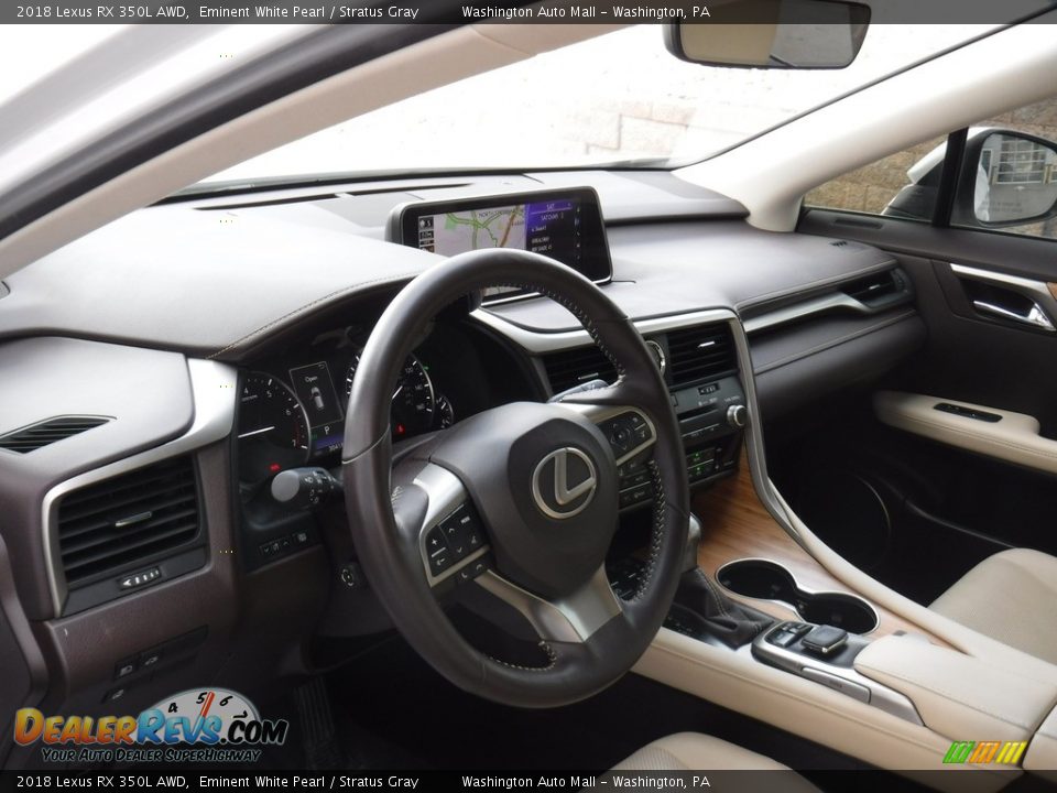 2018 Lexus RX 350L AWD Eminent White Pearl / Stratus Gray Photo #22