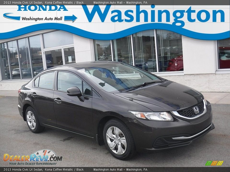 2013 Honda Civic LX Sedan Kona Coffee Metallic / Black Photo #1
