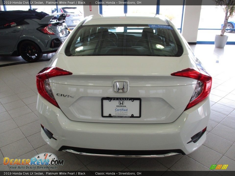 2019 Honda Civic LX Sedan Platinum White Pearl / Black Photo #8