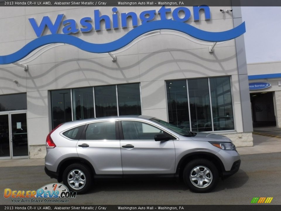 2013 Honda CR-V LX AWD Alabaster Silver Metallic / Gray Photo #2