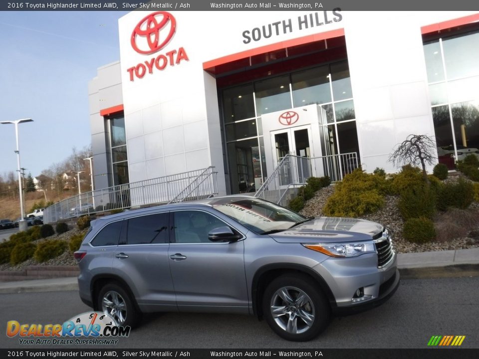 2016 Toyota Highlander Limited AWD Silver Sky Metallic / Ash Photo #2