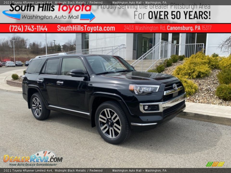 2021 Toyota 4Runner Limited 4x4 Midnight Black Metallic / Redwood Photo #1