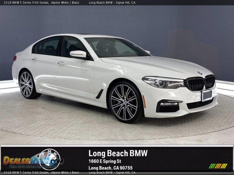 2018 BMW 5 Series 540i Sedan Alpine White / Black Photo #1