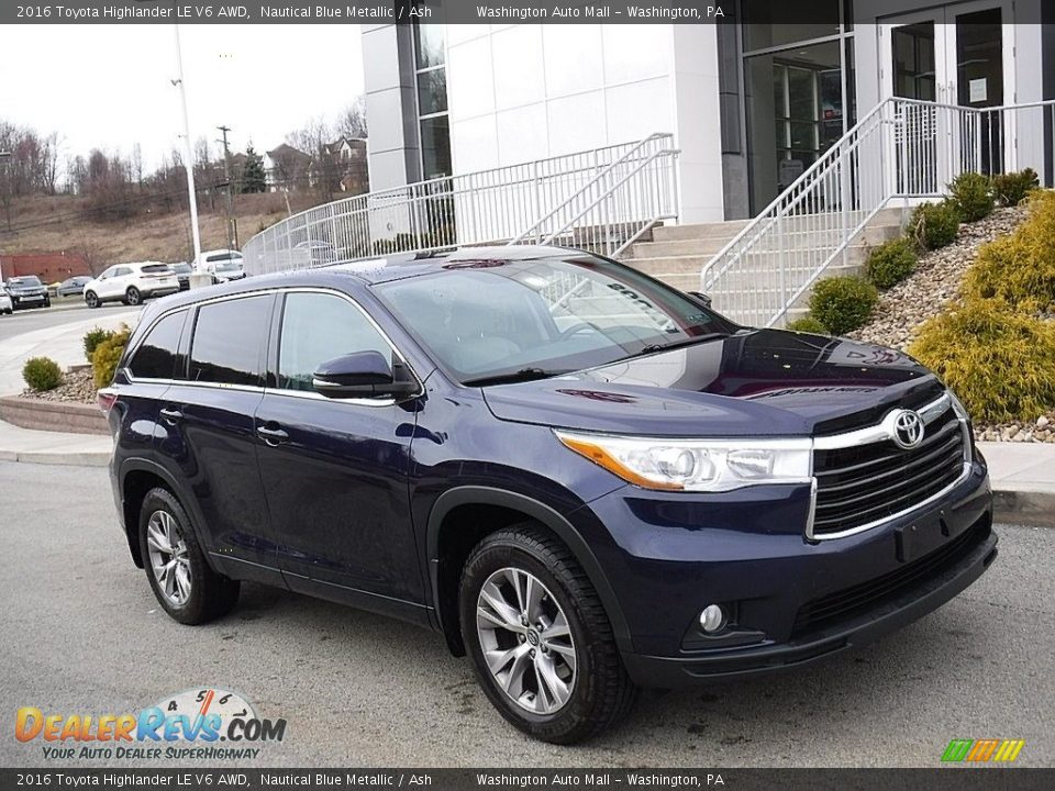 2016 Toyota Highlander LE V6 AWD Nautical Blue Metallic / Ash Photo #1