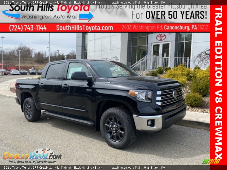 2021 Toyota Tundra SR5 CrewMax 4x4 Midnight Black Metallic / Black Photo #1