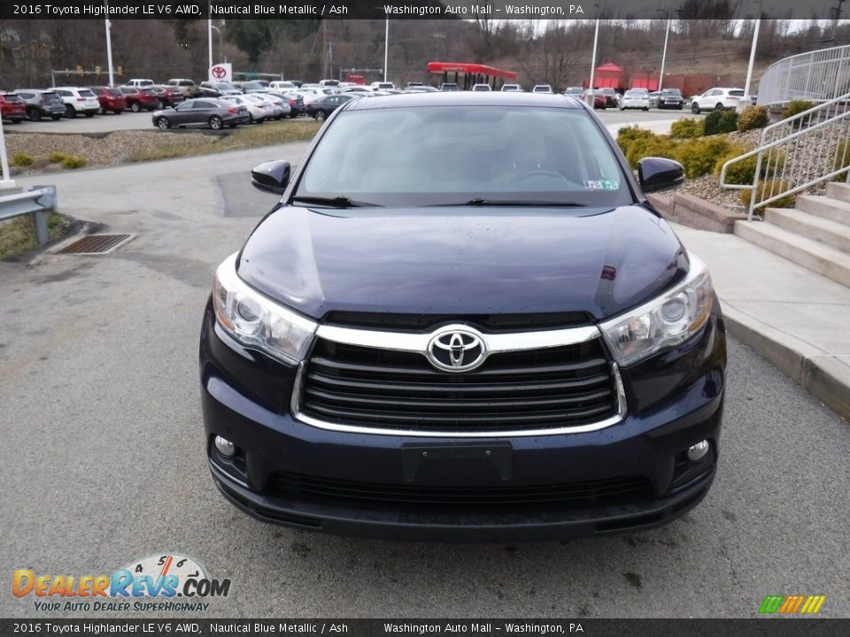 2016 Toyota Highlander LE V6 AWD Nautical Blue Metallic / Ash Photo #8