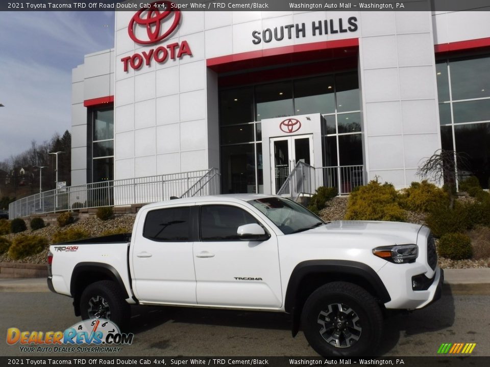 2021 Toyota Tacoma TRD Off Road Double Cab 4x4 Super White / TRD Cement/Black Photo #2