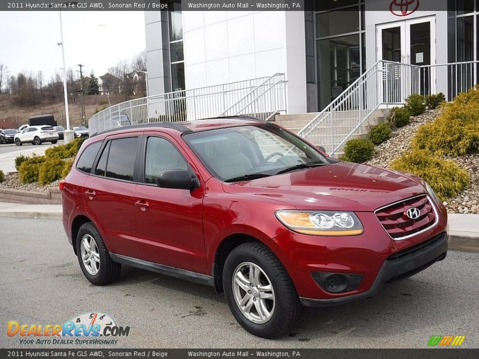 2011 Hyundai Santa Fe GLS AWD Sonoran Red / Beige Photo #1