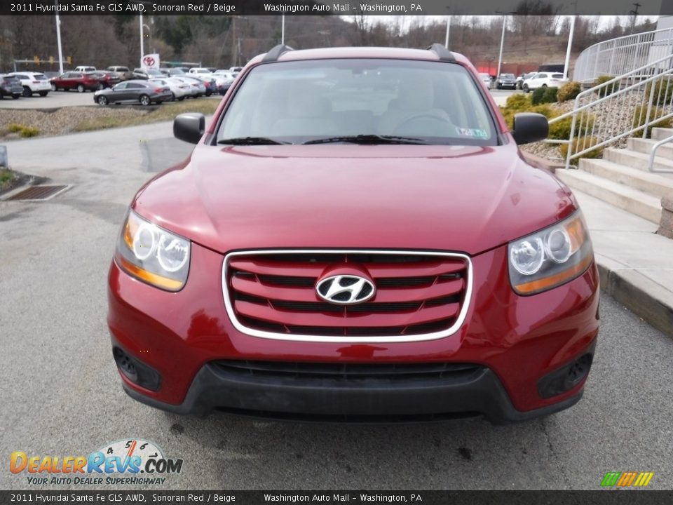 2011 Hyundai Santa Fe GLS AWD Sonoran Red / Beige Photo #7