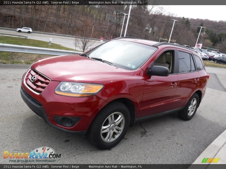 2011 Hyundai Santa Fe GLS AWD Sonoran Red / Beige Photo #8