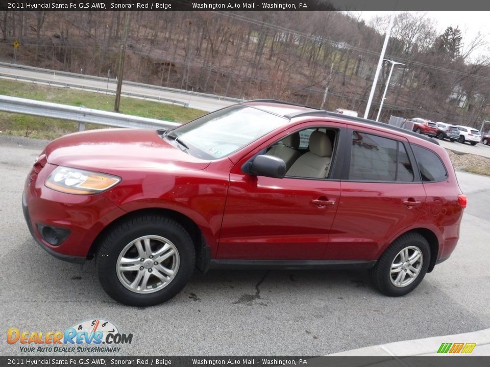 2011 Hyundai Santa Fe GLS AWD Sonoran Red / Beige Photo #9