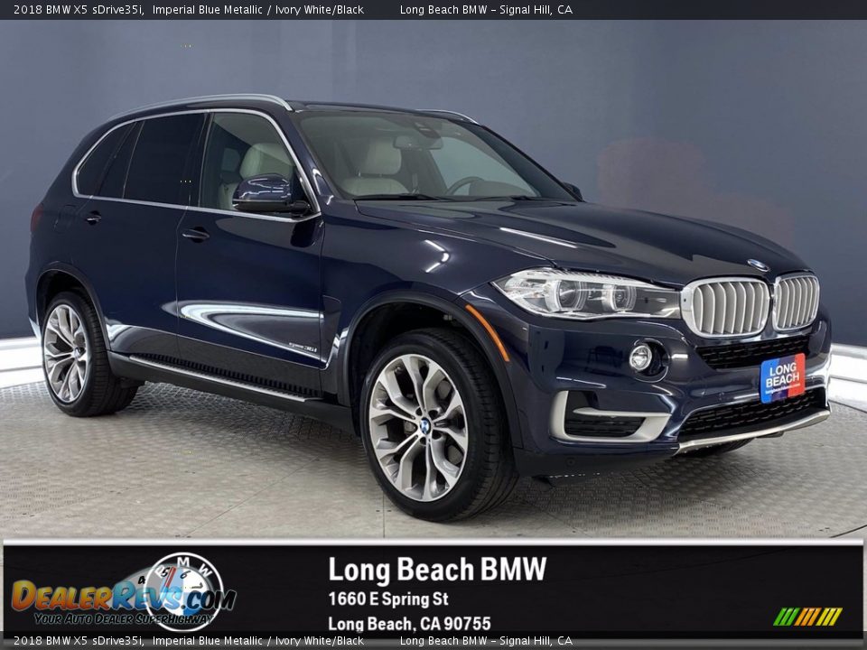 2018 BMW X5 sDrive35i Imperial Blue Metallic / Ivory White/Black Photo #1