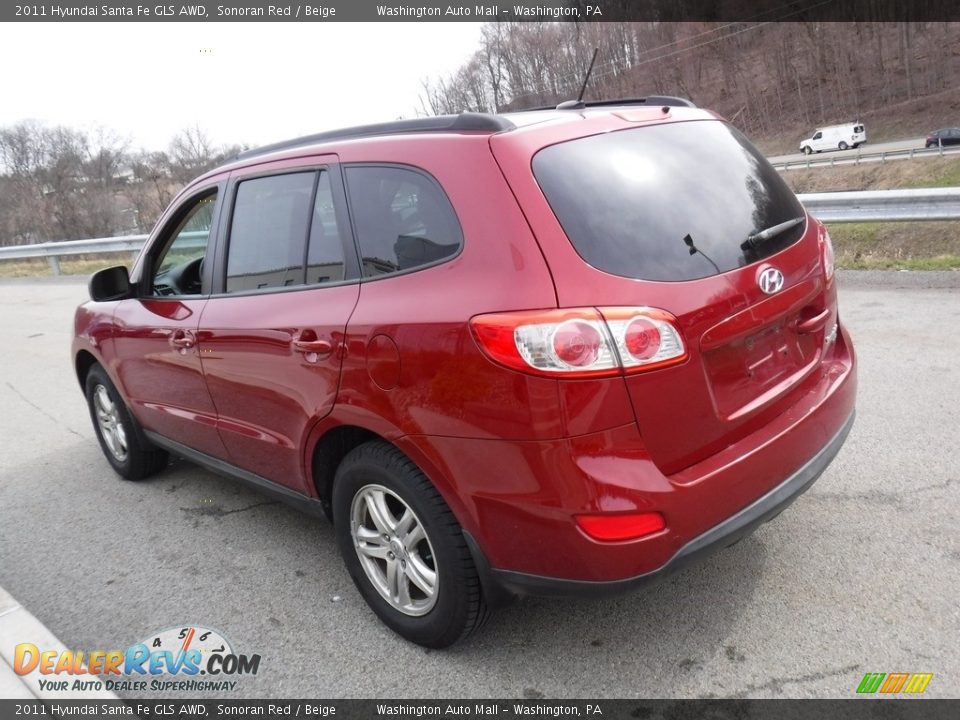 2011 Hyundai Santa Fe GLS AWD Sonoran Red / Beige Photo #10