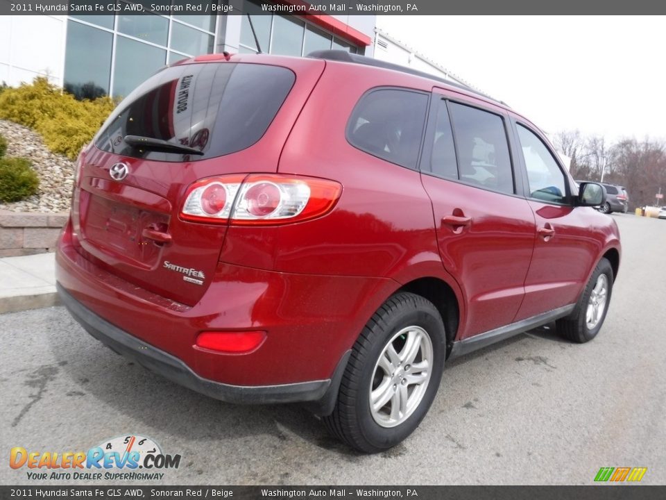 2011 Hyundai Santa Fe GLS AWD Sonoran Red / Beige Photo #12