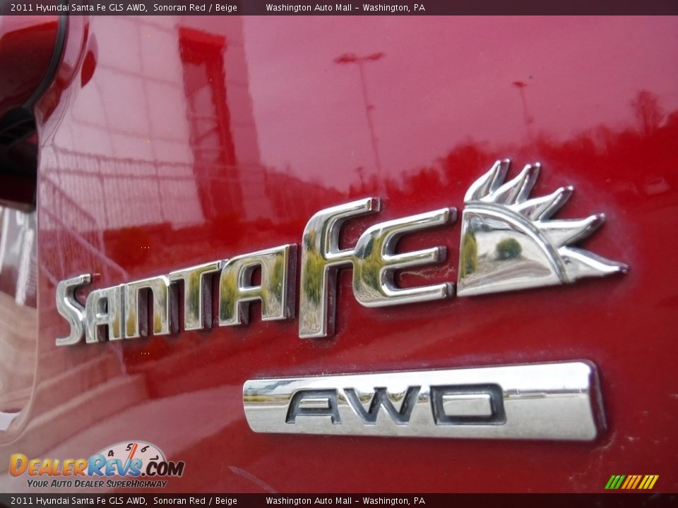 2011 Hyundai Santa Fe GLS AWD Sonoran Red / Beige Photo #13