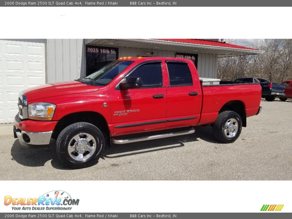 2006 Dodge Ram 2500 SLT Quad Cab 4x4 Flame Red / Khaki Photo #2