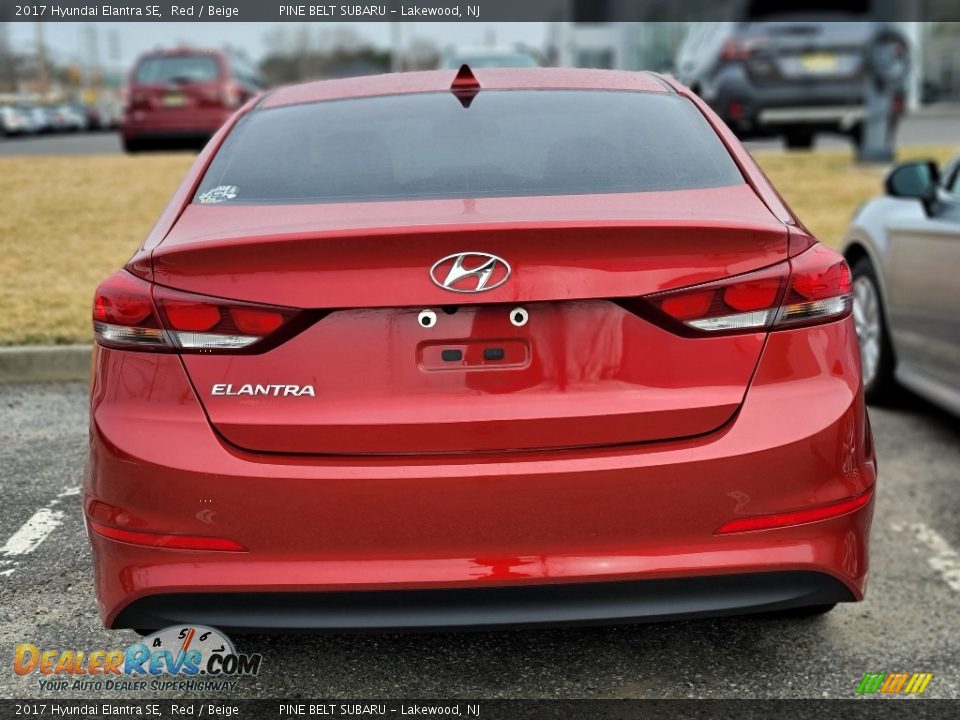 2017 Hyundai Elantra SE Red / Beige Photo #3